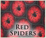 KocoKookie Halloween Bandanas - Red Spiders