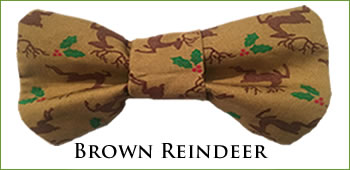 KocoKookie Bow Tie - Christmas Brown Reindeer