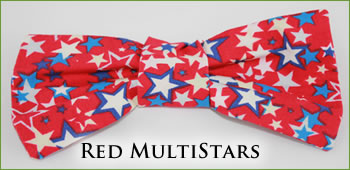 KocoKookie Bow Tie - Red Multi-Stars