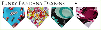 Take a look at our Kocokookie range of dog bandana Funky designs