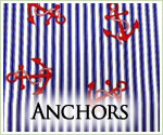 KocoKookie Classic Bandanas - Blue Stripes And Red Anchors