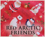 Kocokookie Christmas Bandanas - Arctic Friends Red