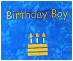 Embroidered Bandana Happy Birthday Blue