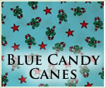 KocoKookie Christmas Bandanas - Blue Candy Canes And Stars
