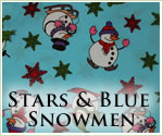 KocoKookie Christmas Bandanas - Blue Snowmen And Stars