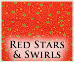 KocoKookie Christmas Bandanas - Red Stars And Swirls