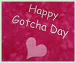 Embroidered Happy Gotcha Day Pink