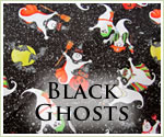 KocoKookie Halloween Bandanas - Black Ghosts