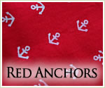 KocoKookie Classic Bandanas - Red Bandana with White Anchors