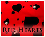 KocoKookie Classic Bandanas - Red And Black Hearts