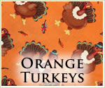 KocoKookie Thanksgiving Bandanas - Orange Turkeys