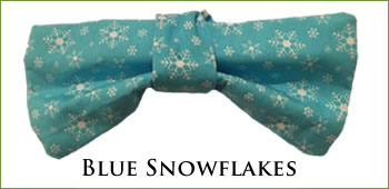 KocoKookie Bow Tie - Christmas Blue Snowflakes