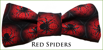 Halloween KocoKookie Bow Tie - Red Spiders