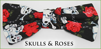KocoKookie Bow Tie - Skulls And Roses