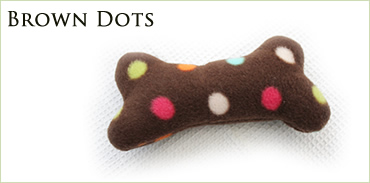 KocoKookie Dog Toys - Squeaky Bones Small - Brown Dots