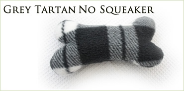 KocoKookie Dog Toys - Squeaky Bones Small - Grey Tartan (No squeaker)