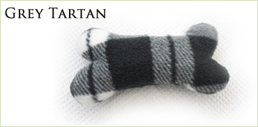 KocoKookie Dog Toys - Squeaky Bones Small - Grey Tartan