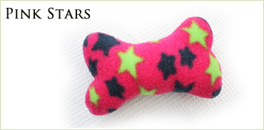 KocoKookie Dog Toys - Squeaky Bones Small - Pink Stars