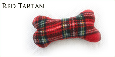 KocoKookie Dog Toys - Squeaky Bones Small - Red Tartan