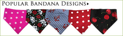 Take a look at Kocokookies range of dog popular bandana designs