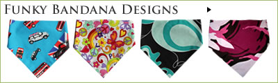 Take a look at our Kocokookie range of dog bandana Funky designs